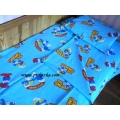 бебешки спален комплект чаршафи за кошара "Смърфчета" 
